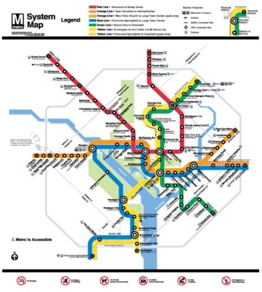 A First Draft of The New Metro Map | DCist
