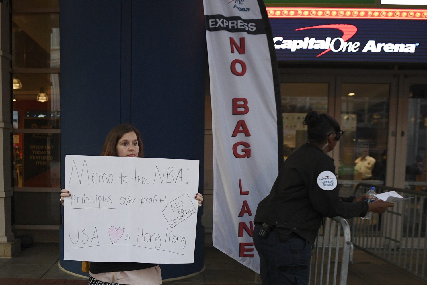 Protesters Brought Free Hong Kong Signs To Wizards Game Against