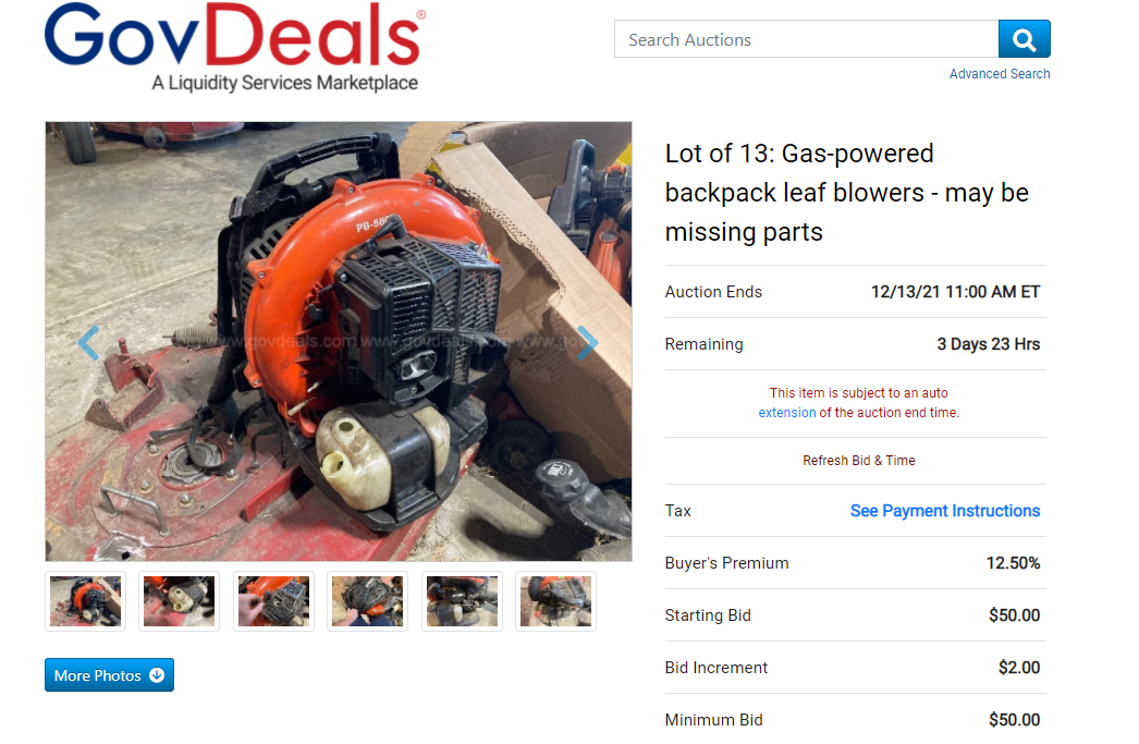 DC Is Selling Its GasPowered Leaf Blowers Before Ban Goes Into Effect