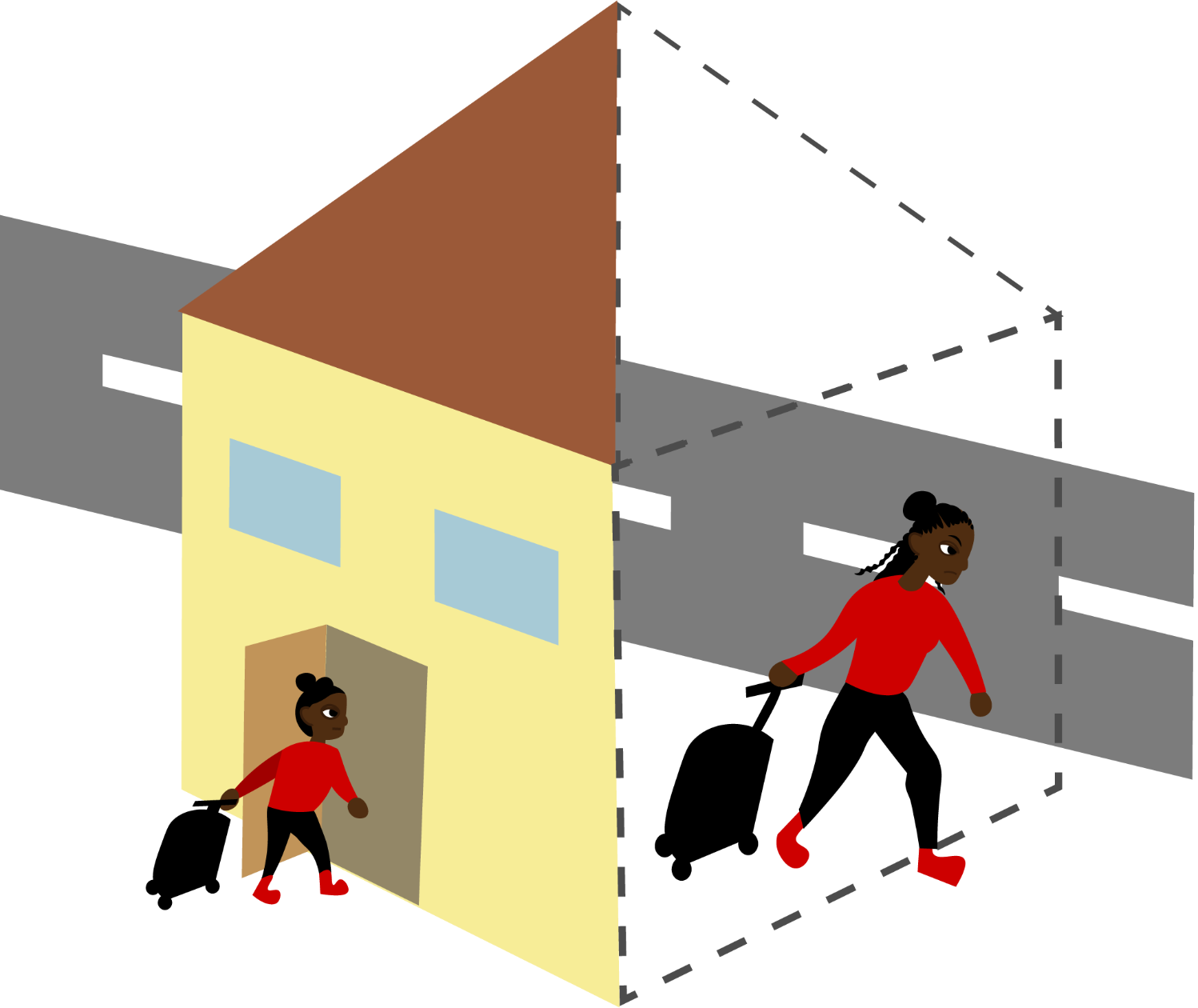 illustration showing housing instability for a young person