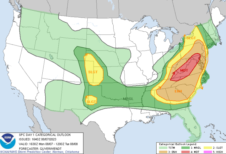 The National Weather Service Issued A Rare Level 4 Severe Storm Threat ...